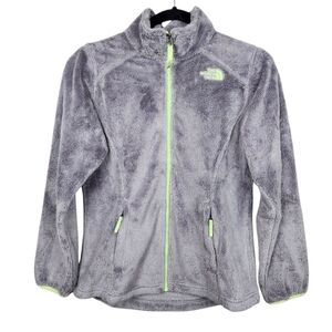 The North Face Osolita Jacket Fleece Metallic Silver Optic Yellow Kids Size L